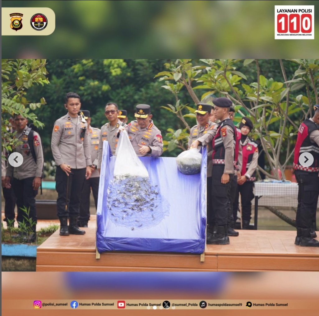 Kapolri Laksanakan Panen Raya dan Penyebaran Ikan di Ekosistem Pendukung SPPG Polda Sumsel